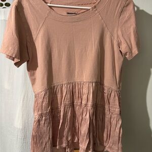 Anthropologie Blush Short Sleeve Top